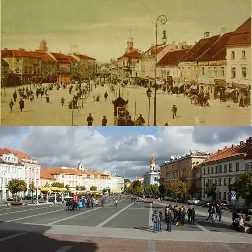 Jūsų nuomone, ar pasikeitė Vilniuje esančios Didžiosios gatvės kraštovaizdis lyginant nuotrauką darytą 1906m., su nuotrauka, daryta 2015m.?