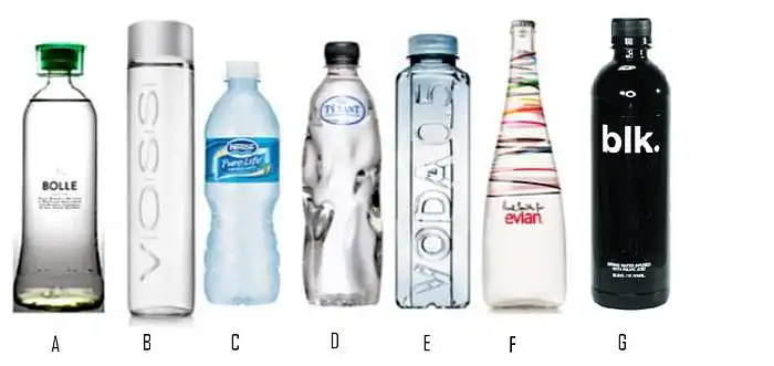 16. Jei pavaizduotų vandens buteliukų kaina vienoda, kurį pirktumėte? Įvertinkite skalėje nuo 1 iki 7, kur 1- tikrai nepirkčiau, 7- tikrai pirkčiau.
