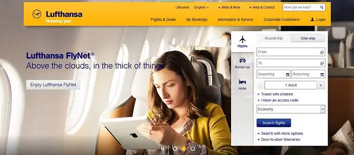 Įvertinkite „Lufthansa“ aviakompanijos internetinę svetainę www.lufthansa.com