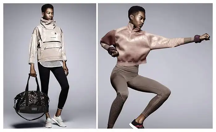 14. Apibūdinkite rūbų mados tendencijas (Adidas sportinės aprangos kolekcija sukurta dizainerės Stella McCartney)