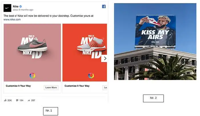 17. Nurodykite, kuri reklaminė žinutė, labiau paskatintų išbandyti ,,Nike“ prekės ženklo produktus? 