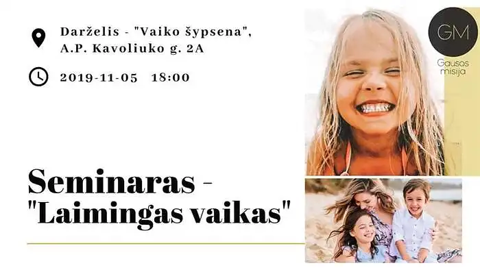 Seminaro tėveliams - "Laimingas vaikas" įvertinimas