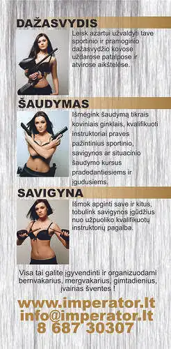 LT IMPERATOR - šaudymas, dažasvydis, savigyna