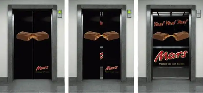 Ar esate matę šią ar panašią prekės ženklo "Mars" partizaninio marketingo reklaminę kampaniją? (NR.1)