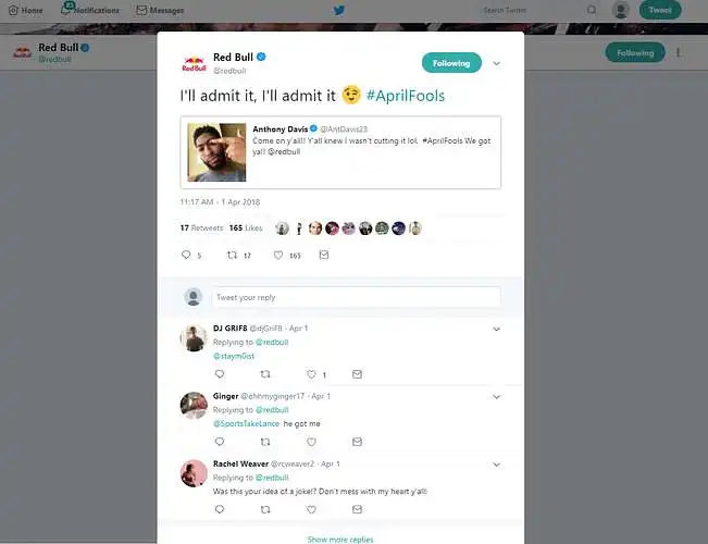 14.Savo "Twitter" paskyroje "Red Bull" reklamose neretai naudojasi įžymių sportininkų reklama. Kaip manote ar?