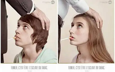 15.	Ar įžeidžia Jūs tokia soc. reklama ? (Soc. Reklama prieš rūkimą	Sloganas: „Baikite čiulpti“	Prancūzija, 2010 metai)