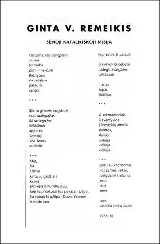 Eilėraščiai išdėstomi vienas po kito