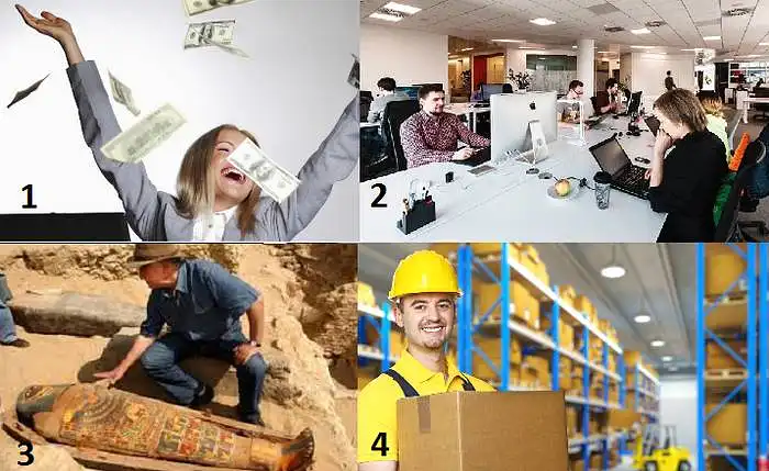 Kokia nuotrauka jums geriausiai apibūdina žodi ,,darbas"?