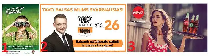 1. Kuri iš šių reklamų yra socialinė reklama? 