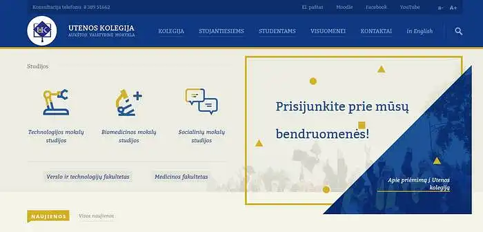 Ar jus tenkina Utenos kolegijos internetinis puslapis ? ar viską randate ko ieškote ? kokius įžvelgiate trūkumus bei privalumus šio puslapio ?