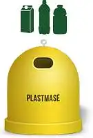 Ką galime mesti į geltonos spalvos pažymėtais užrašu ,,Plastmasė" konteinerius? 