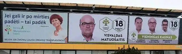14) Ar manote, kad korektiška politinę reklamą sieti su tema, nesusijusia su V. Matijošaičio darbu, kai tikslams pasiekti naudojamas mirusio artimo žmogaus įvaizdis?