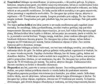 Prašom pasirinti Jums tinkamiausią charakterio tipą  ir atsakyti į tolimesnius klausimus
