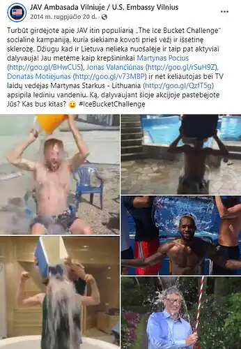 Perskaitykite visame pasaulyje išgarsėjusio „Ice bucket“ iššūkio trumpą aprašymą. Ar Jūs buvote įsitraukę į šį iššūkį? Kokie faktoriai patrauktų Jūsų dėmesį ir Jūs įsitrauktumėte į šį išbandymą?