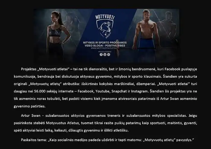 Renginio „Verslo vėjai“ paskaitos: „Kaip socialinės medijos padeda uždirbti ir tapti matomu: „Motyvuotų atletų“ pavyzdys“ vertinimas.