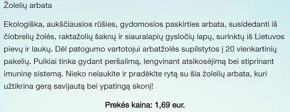 Prekės aprašymas