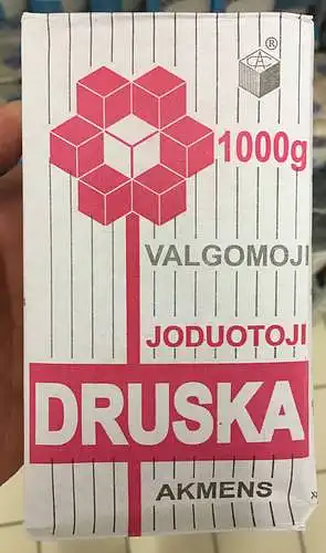 Rupi joduota akmens druska 1 KG (popierinis pakelis)
