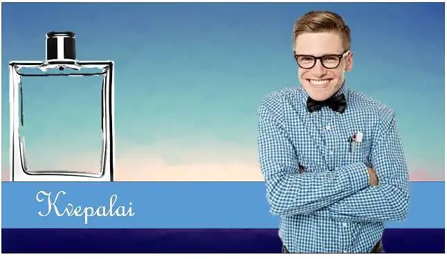 2.2.	Žemiau matote reklamą, reklamuojančia kvepalus. Įdėmiai įsižiūrėkite į žmogų atvaizduotą joje. Kokias savybes galėtumėte jam priskirti. Pažymėkite nuo 1 iki 7 (1 – labai nebūdinga, 7 labai būdinga)