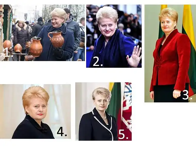 12. Pateikite savo nuomonę: suranguokite (balais) žemiau pateiktas kandidato į prezidentus nuotraukas nuo labiausiai (5) iki mažiausiai (1) tinkančios reklaminiam plakatui. 