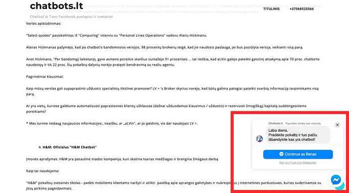 Šiose skalėse, kaip vertinate svetainėse naudojamus automatinius atsakiklius ("Chatbot")?