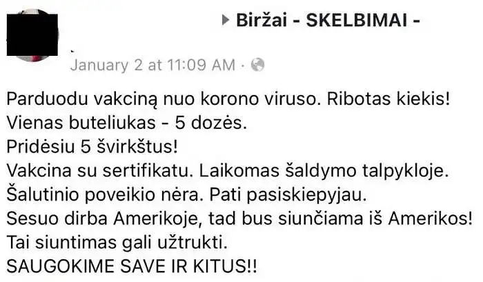 Perskaitykite duotą melagienos atvejį. Kokios emocijos užplūsta skaitant? Kokių veiksmų norite imtis skaitant šią melagieną? 