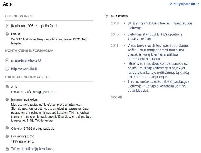 Įvertinkite „Bitė Lietuva“ aprašą socialiniame tinkle ,,Facebook"