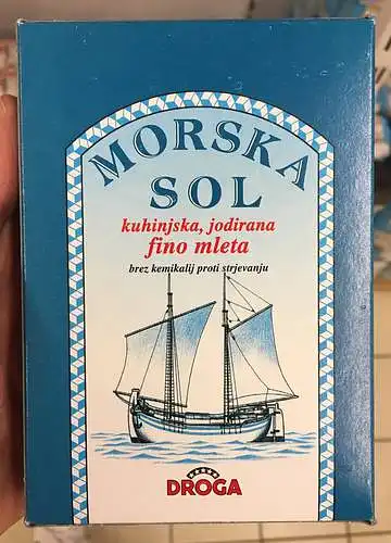 Smulki joduota jūros druska MORSKA SOL (dėžutėje)