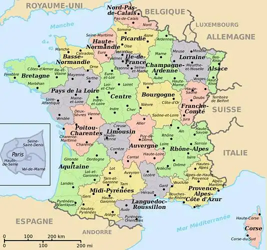 Which regions in France is most important for making needed parts?