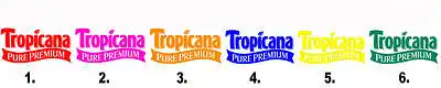 Kokios, Jūsų manymu, spalvos logotipas yra tinkamiausias sulčių gamintojui "Tropicana"?