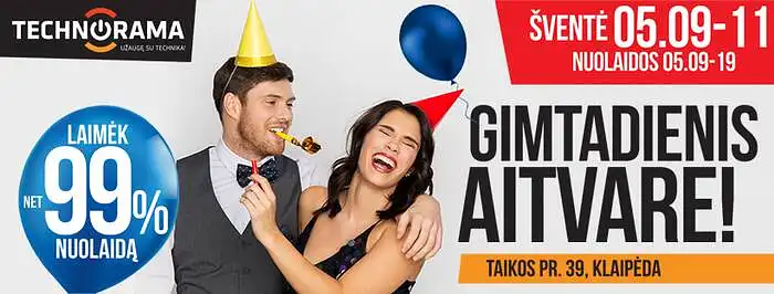 Ar yra tekę matyti šią parduotuvės "TECHNORAMA" reklamą?