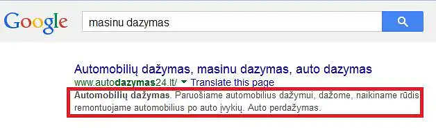 5. Kurioje iš META žymų nurodomas šis aprašas?