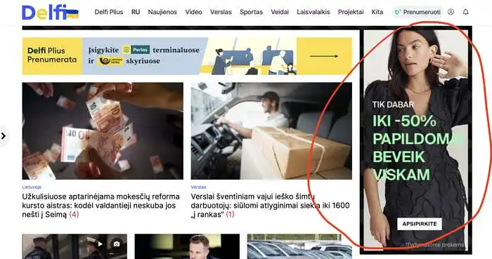 Ar dažnai paspaudžiate ant reklaminių skydelių (banerių)?