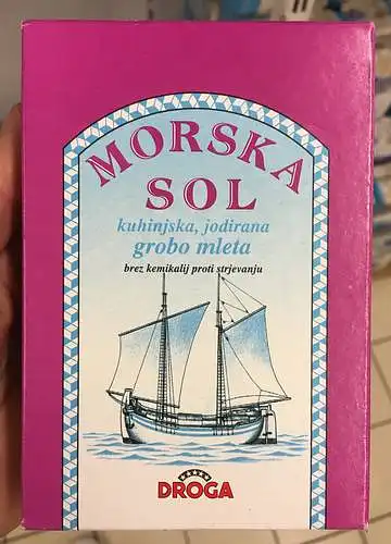 Rupi joduota jūros druska  MORSKA SOL (dėžutėje)