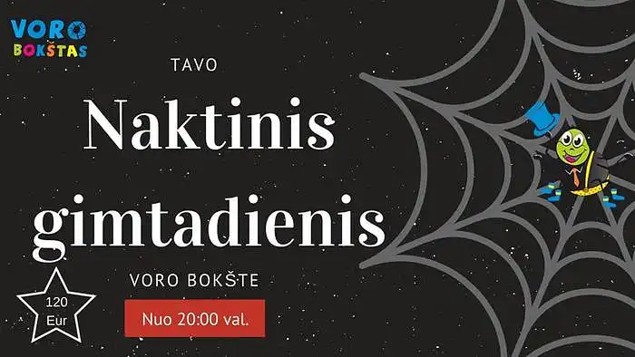 Ar švęstumėte gimtadienį patinkančiam žaidimų kambaryje nuo 20 val (trukmė 2 val) ?