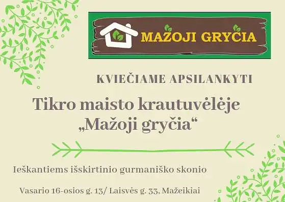 "Mažoji gryčia" - tikro maisto krautuvėlė: Ekologiškų prekių pasirinkimas 