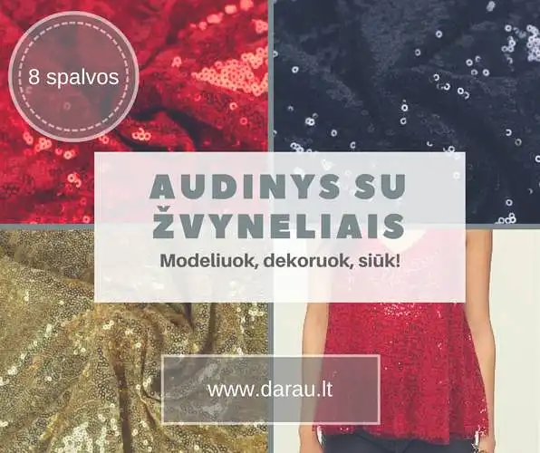 Darau.lt teiraujasi siuvėjų: ar audinys su žvyneliais dažnai naudojamas siuvant drabužius?