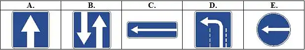 36. Kuris kelio ženklas – „Įvažiavimas į vienpusio eismo kelią“?