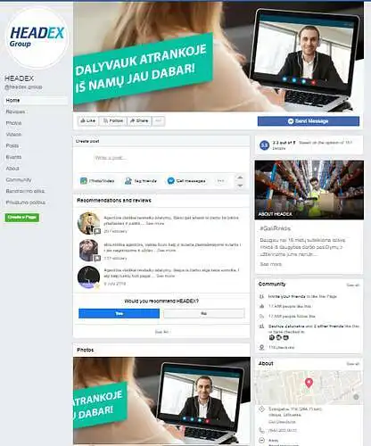 Įvertinkite bendrą įmonės vaizdą socialiniame tinkle ,,Facebook" 