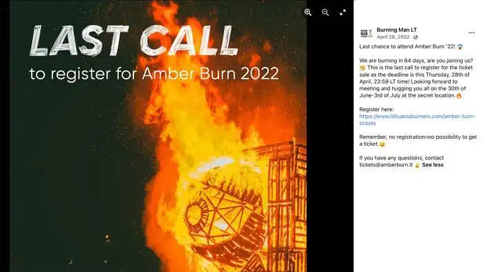 Pasirinkite TRIS svarbiausius: žemiau pateikiama ,,Amber Burn” projekto 2022 reklama. Kas šioje reklamoje Jums patinka? 