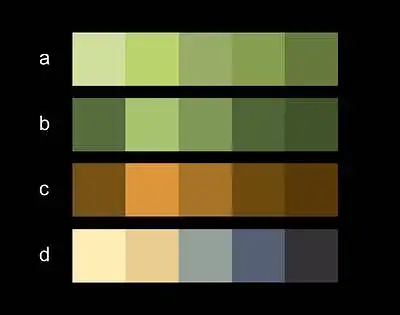 Jei pasirinkote a niuansuojančius spalvų derinius, išsirinkite spalvų palėtę.