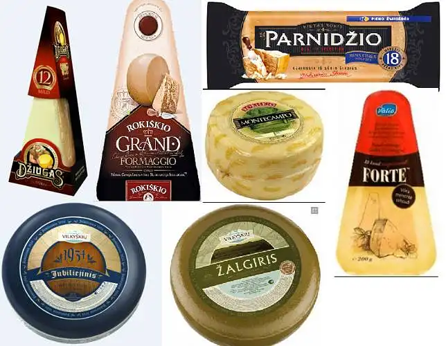 Kokį kietąjį sūrį renkatės? Pažymėkite tuos sūrius, kuriuos esate vartoję (galimi keli atsakymai).