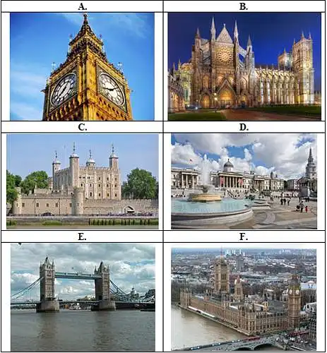 8. Kurie tai Londono pastatai?