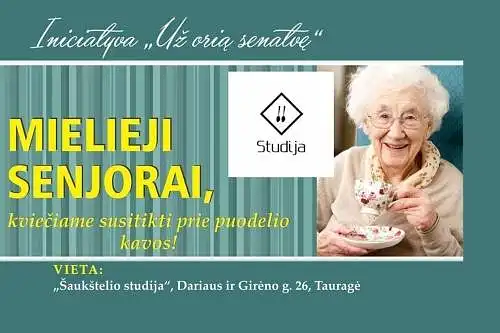 Tauragės miesto gyventojų nuomonė apie "Šaukštelio studija" kavinės inicijuojamą socialinę akciją "Už orią senatvę" Tauragėje.