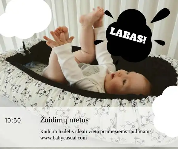 Ar rinktumėtės juodai baltą kūdikio lizdelį, jei žinotumėte, kad kūdikis aiškiausiai mato šias spalvas ir šis dizainas aktyvina jo smegenis?