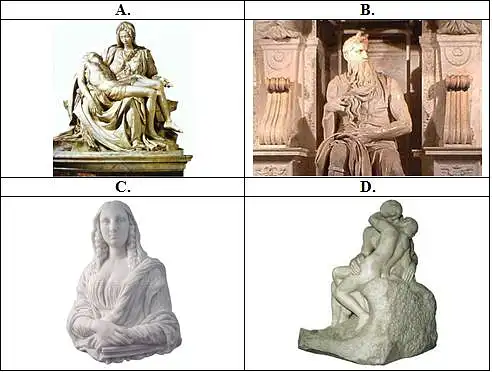 37. Kuri skulptūra yra Mikelandželo „Pieta“?