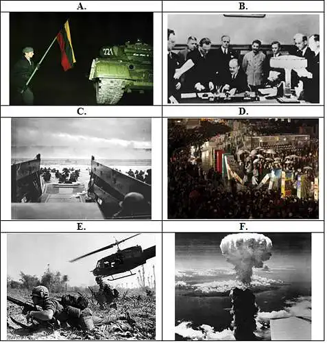 35. Kada vyko nuotraukose pavaizduoti XX a. įvykiai?