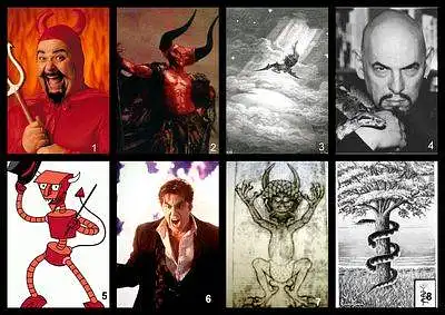 Kurie iš šių paveiksliukų tiksliausiai atspindi Šėtono personažą?